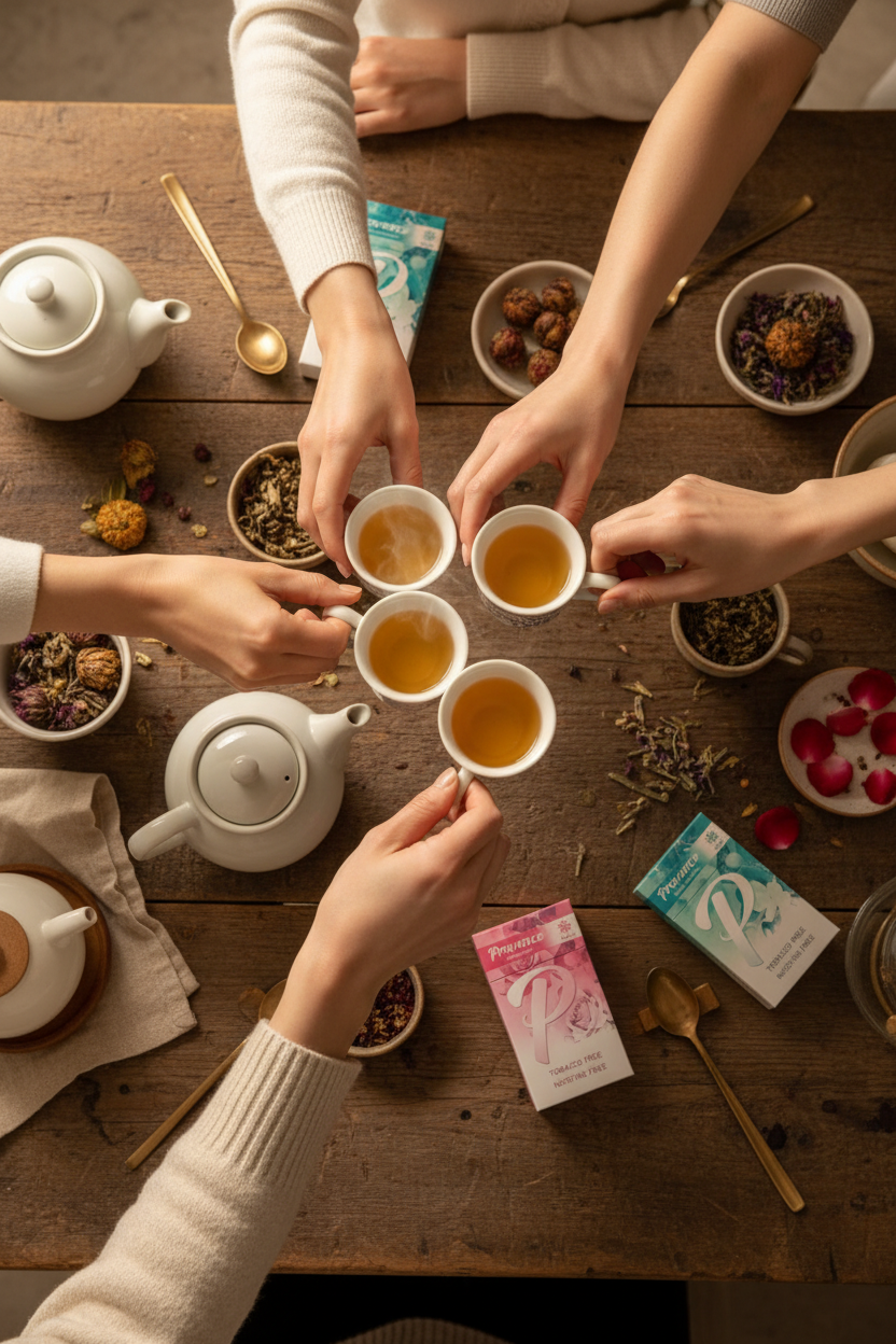 喝茶碰杯